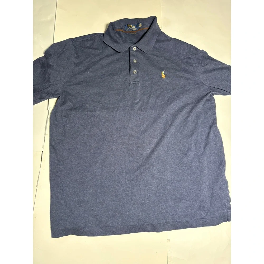 Polo Ralph Lauren Classic Fit Polo Shirt Mens Medium Blue Long Sleeve Pony